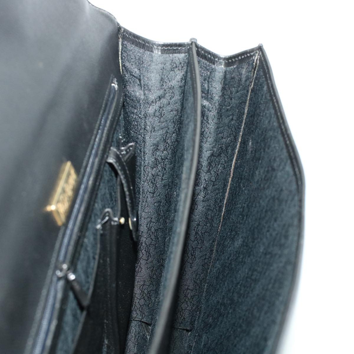 SAINT LAURENT Business Bag Leather Black Auth cl498