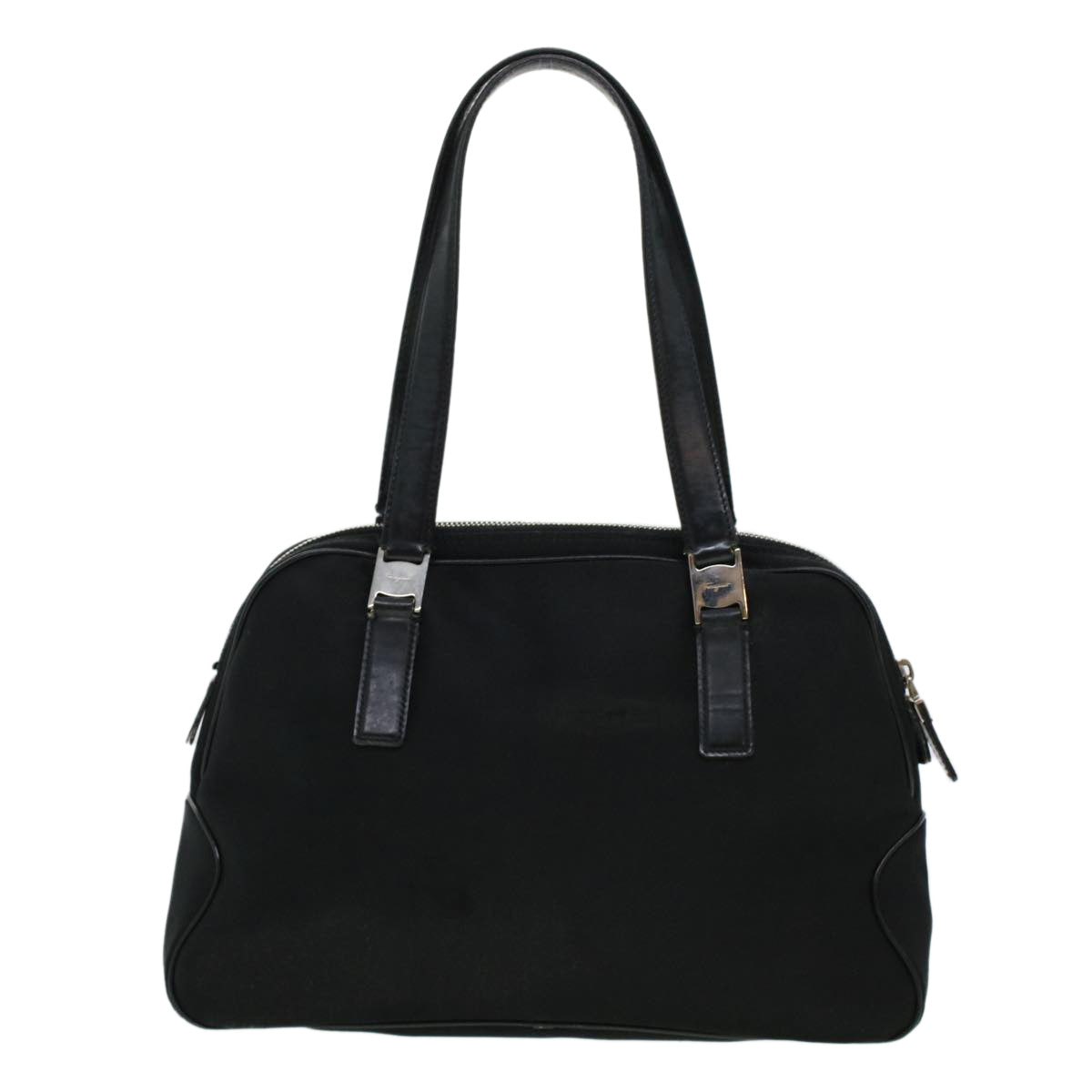Salvatore Ferragamo Hand Bag Nylon Black Auth cl500 - 0