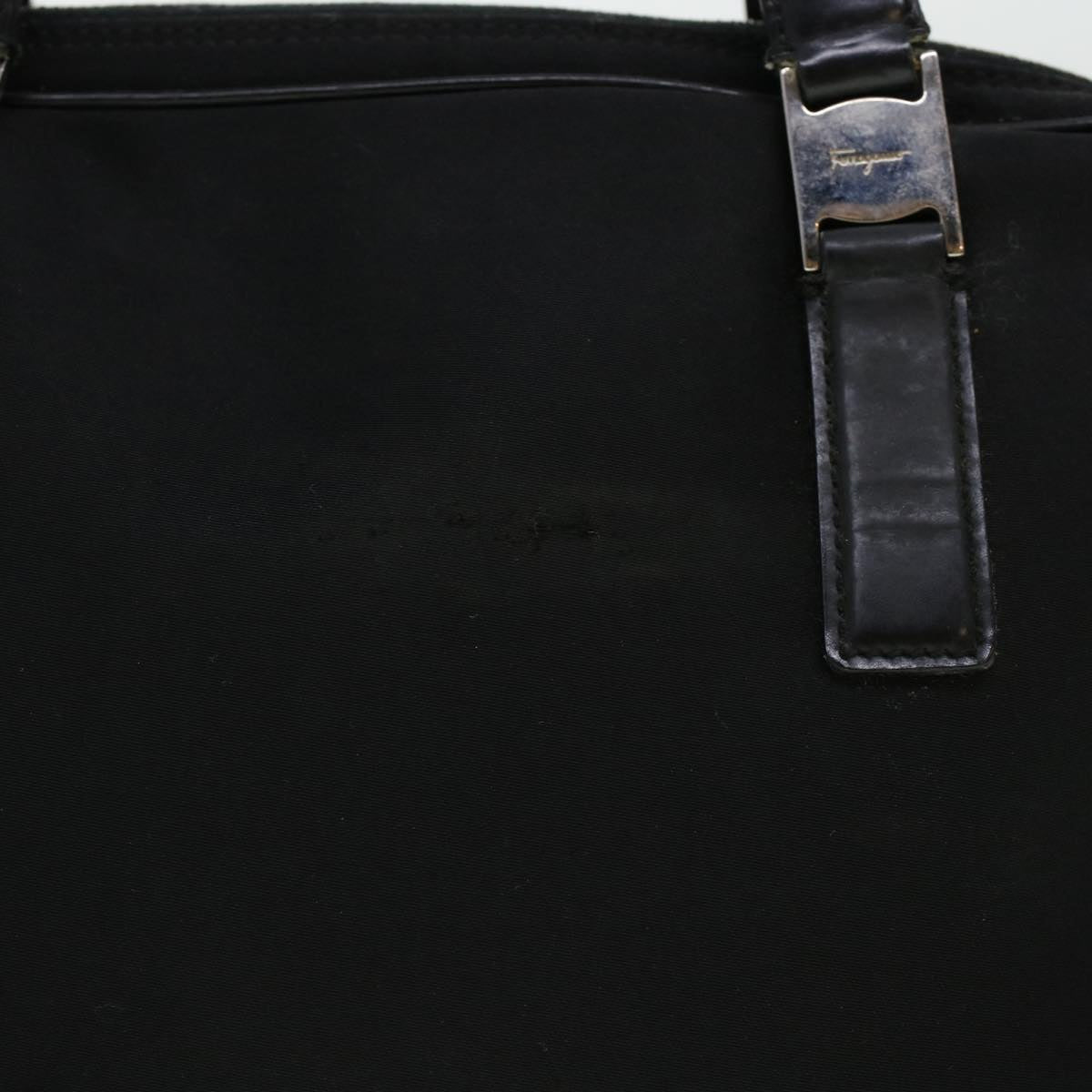 Salvatore Ferragamo Hand Bag Nylon Black Auth cl500
