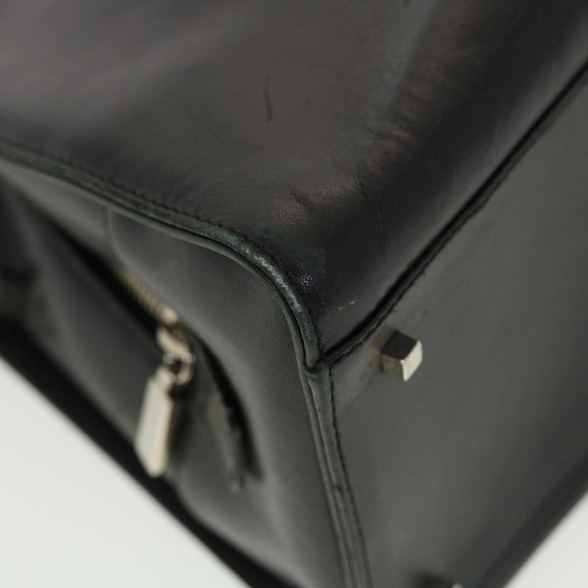 Salvatore Ferragamo Hand Bag Leather Black Auth cl501
