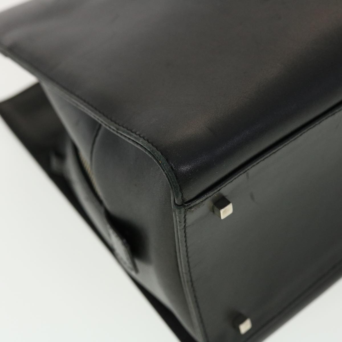 Salvatore Ferragamo Hand Bag Leather Black Auth cl501