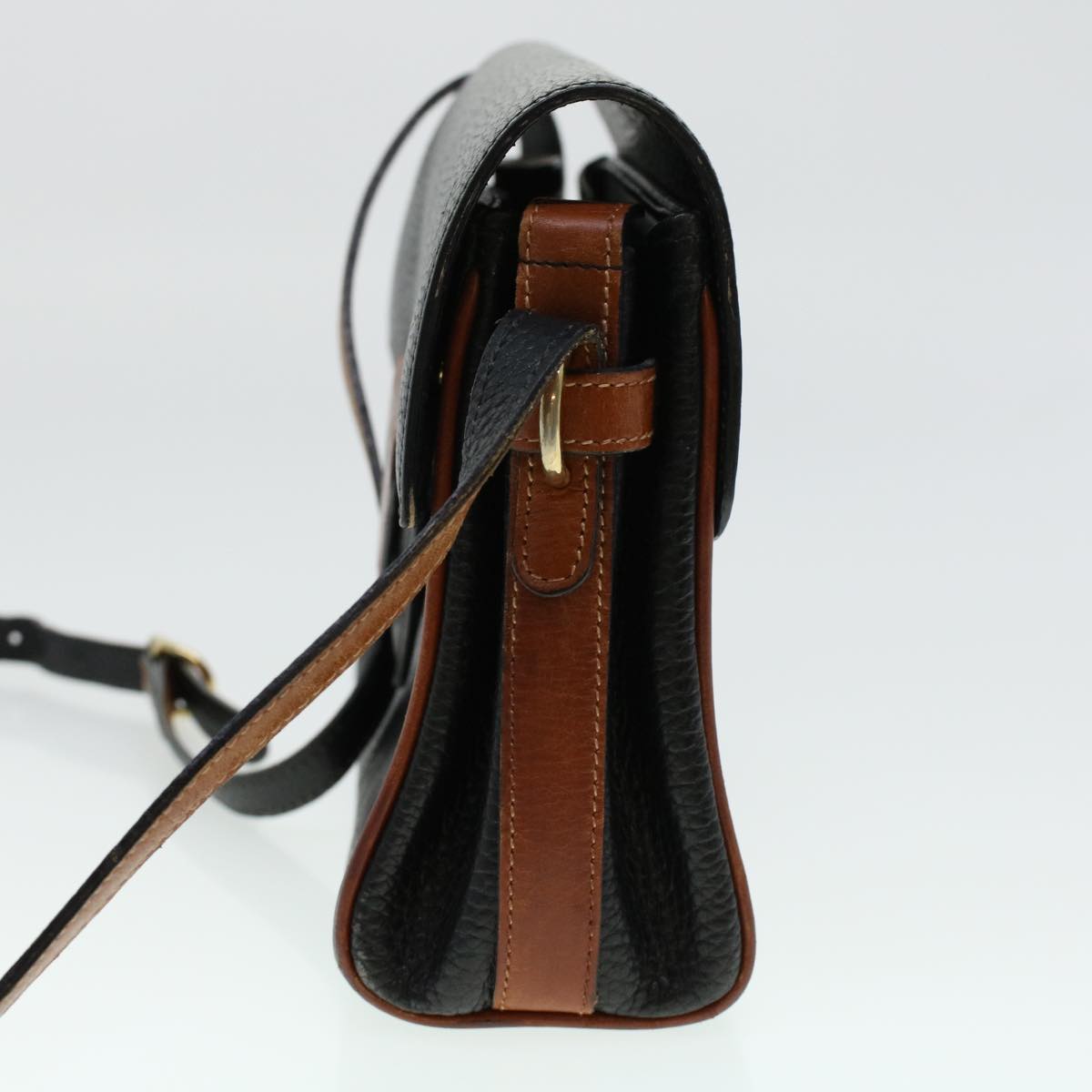 BALLY Shoulder Bag Leather Black Auth cl502