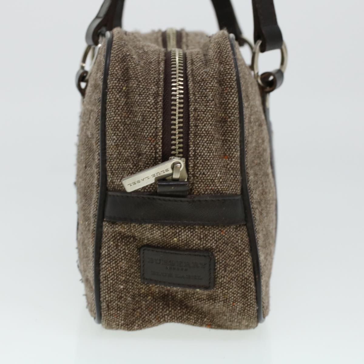 BURBERRY Tweed Hand Bag Brown Auth cl505