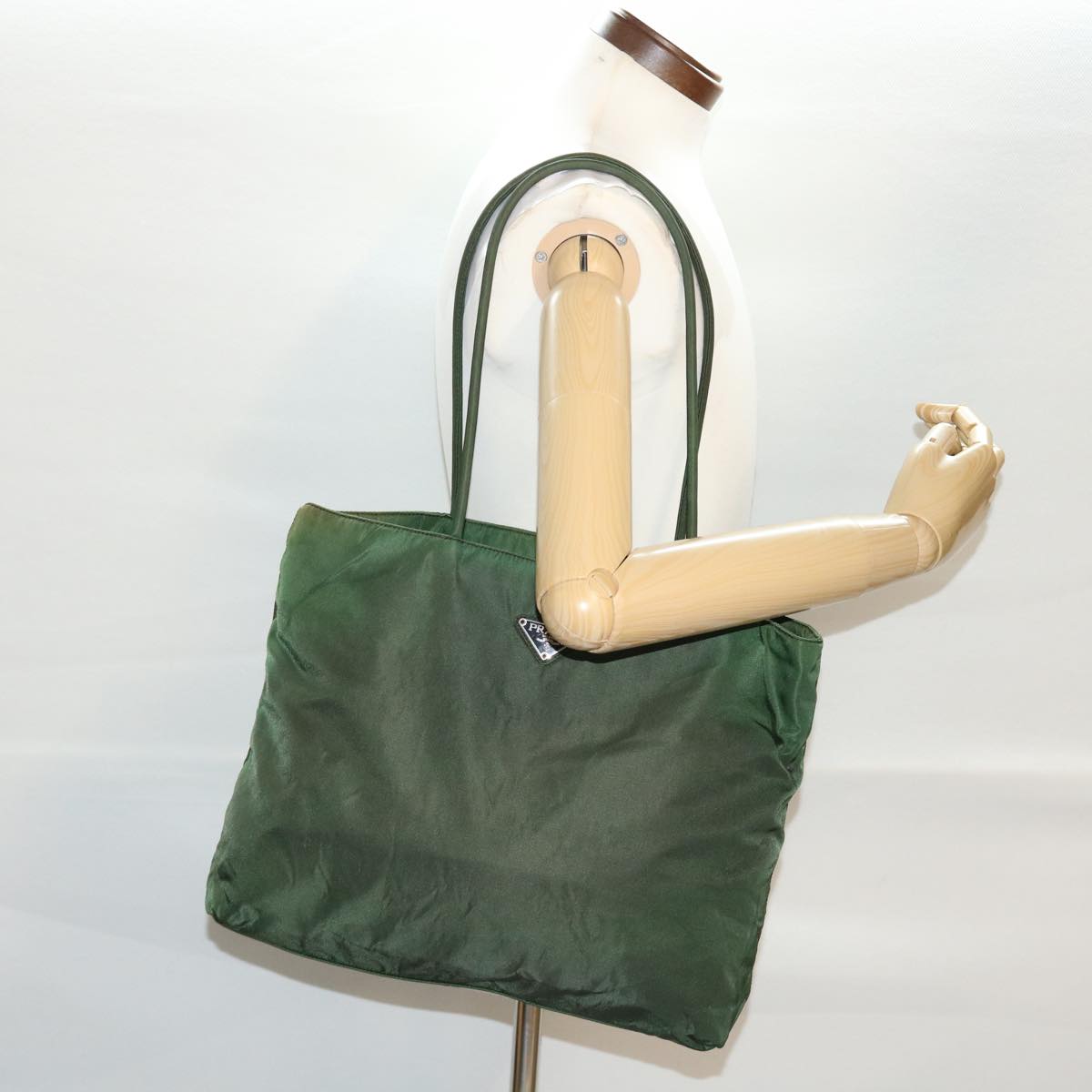 PRADA Shoulder Bag Nylon Green Auth cl513