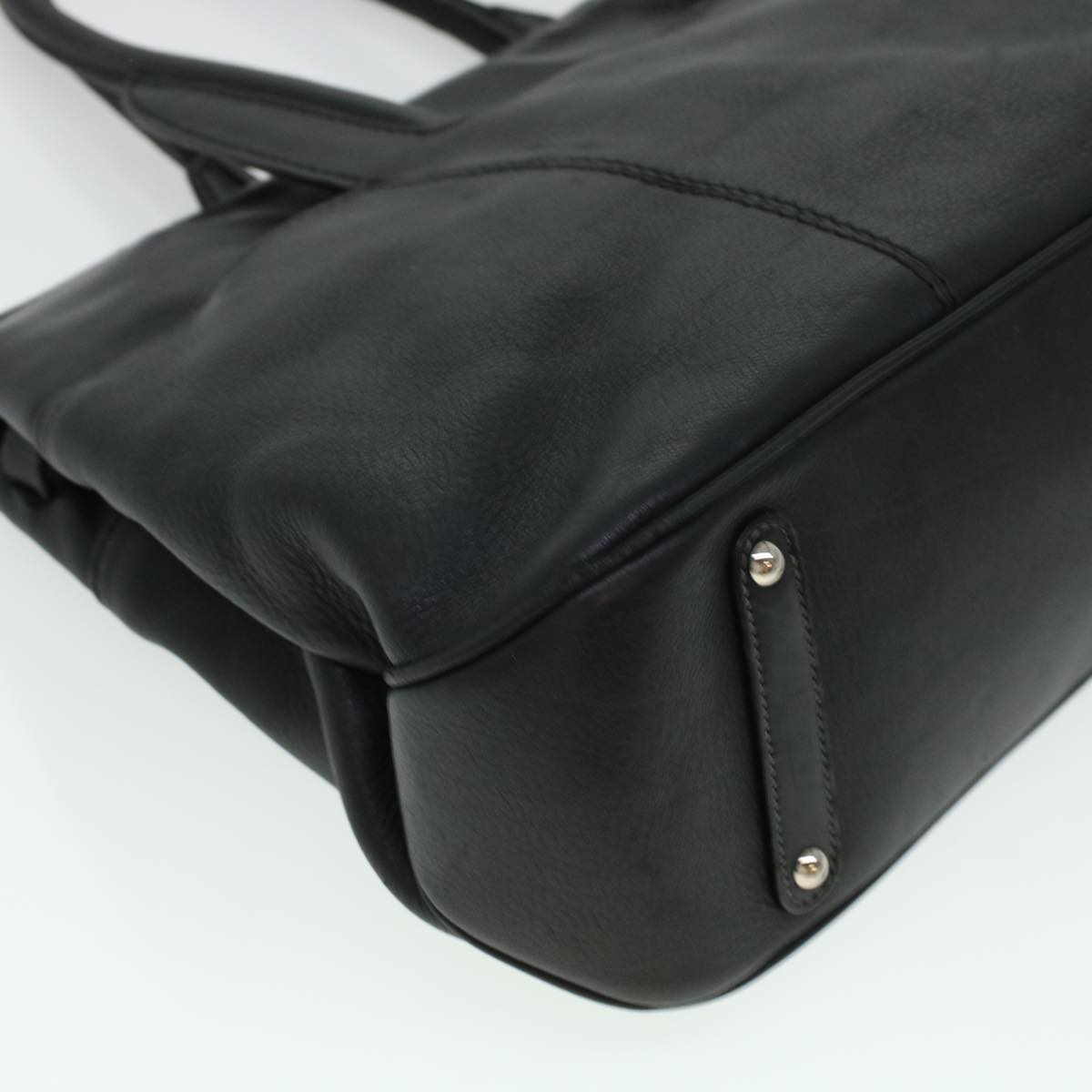 Salvatore Ferragamo Shoulder Bag Leather Black EE-21 5312 Auth cl517