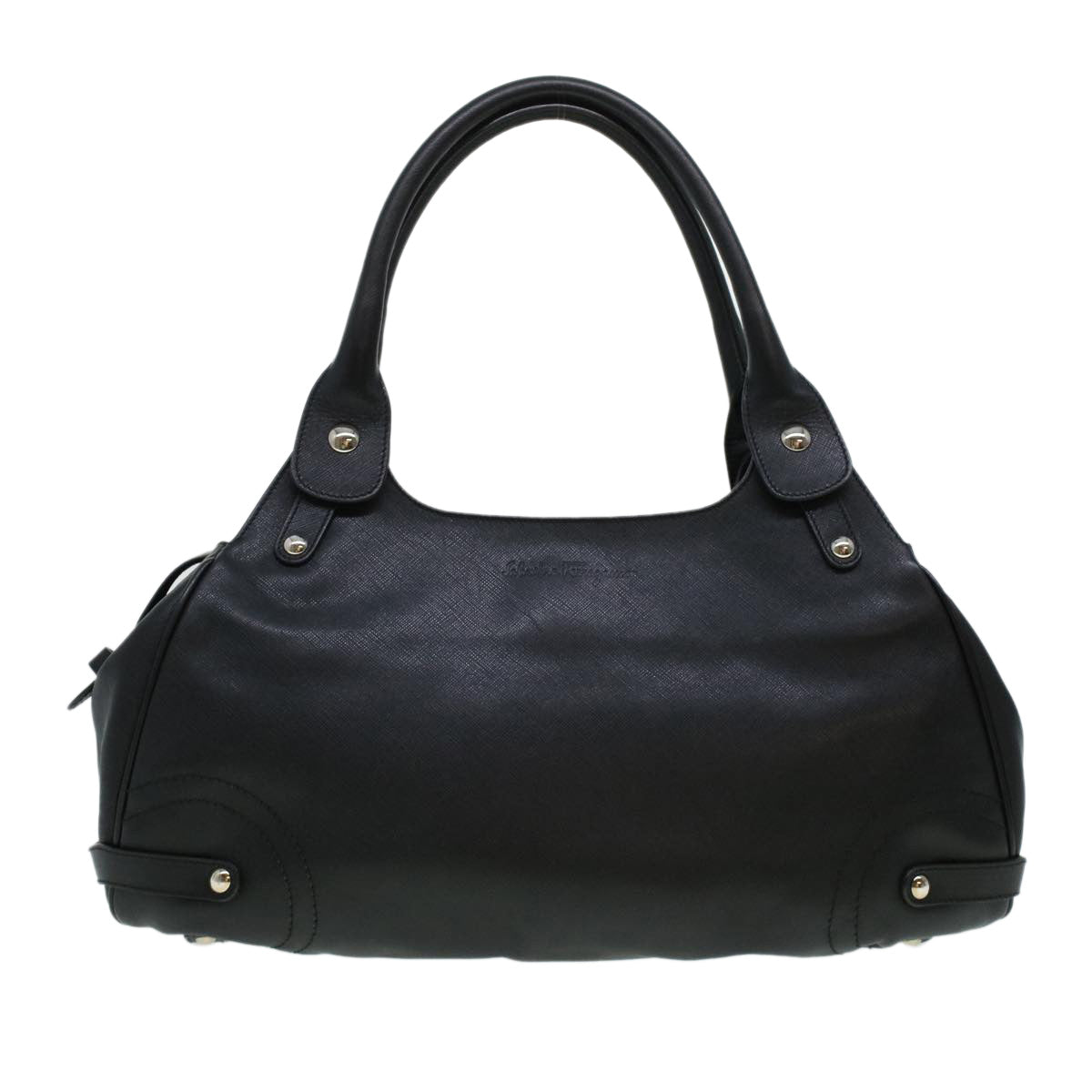 Salvatore Ferragamo Shoulder Bag Safiano leather Black DY-21 6305 Auth cl518 - 0