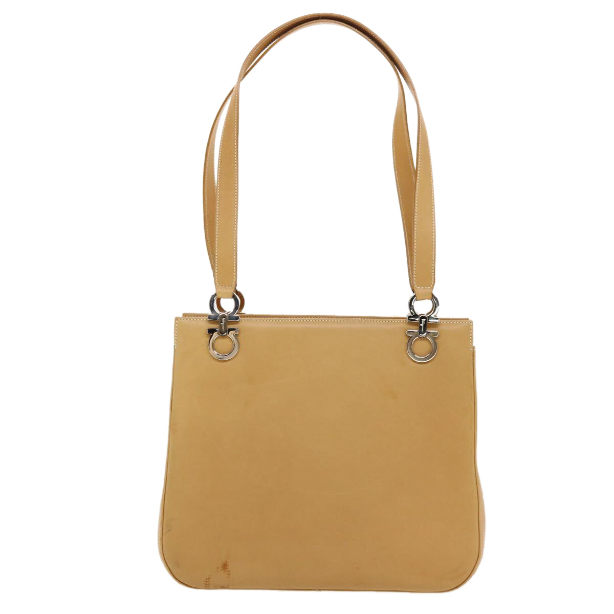 Salvatore Ferragamo Shoulder Bag Leather Beige Auth cl519 - 0