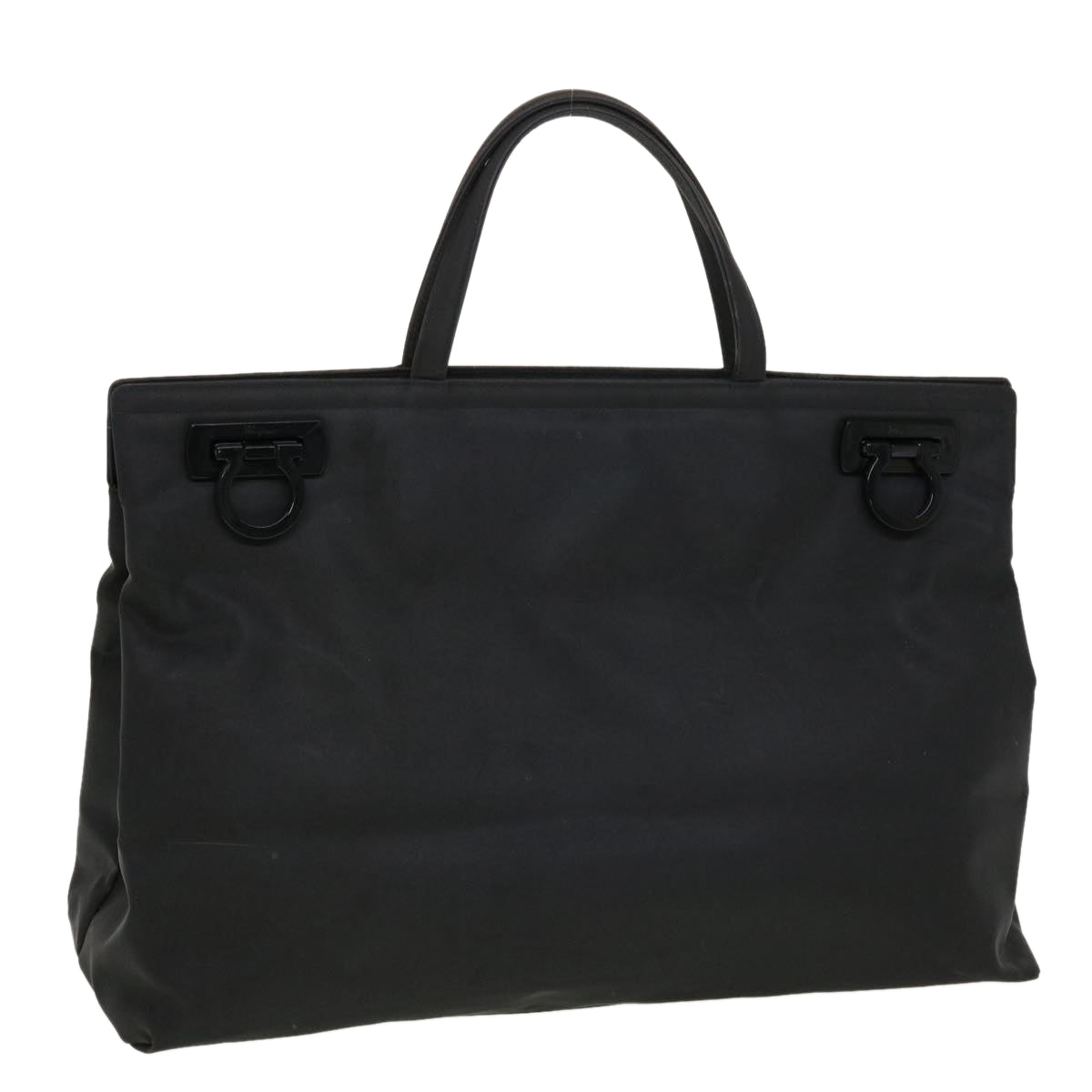Salvatore Ferragamo Hand Bag Nylon Black AU-21 8865 Auth cl524