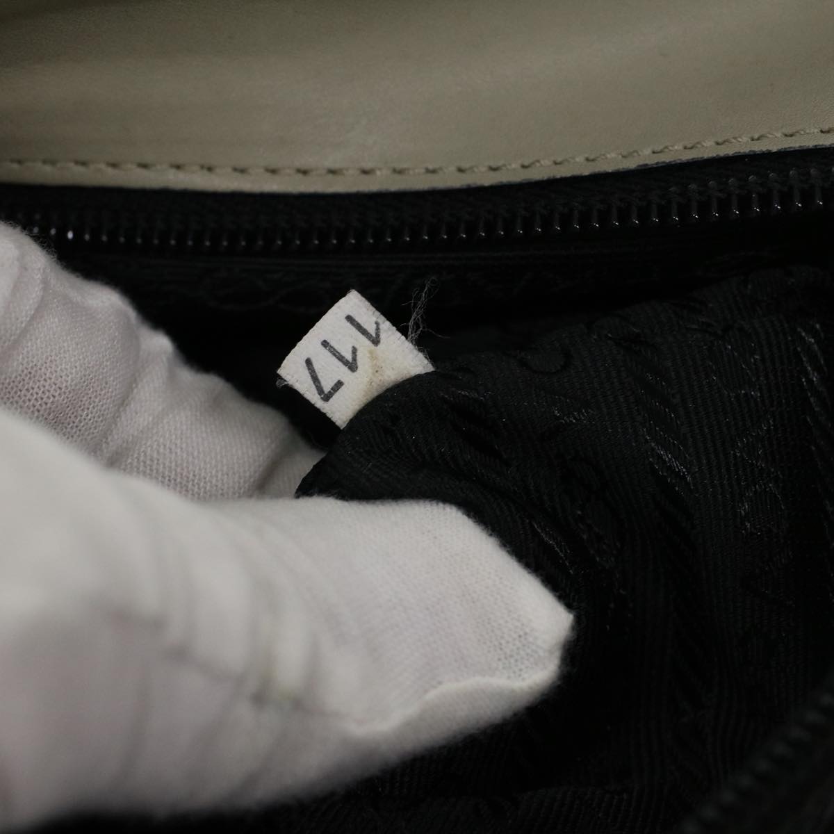 PRADA Shoulder Bag Leather Gray Auth cl555