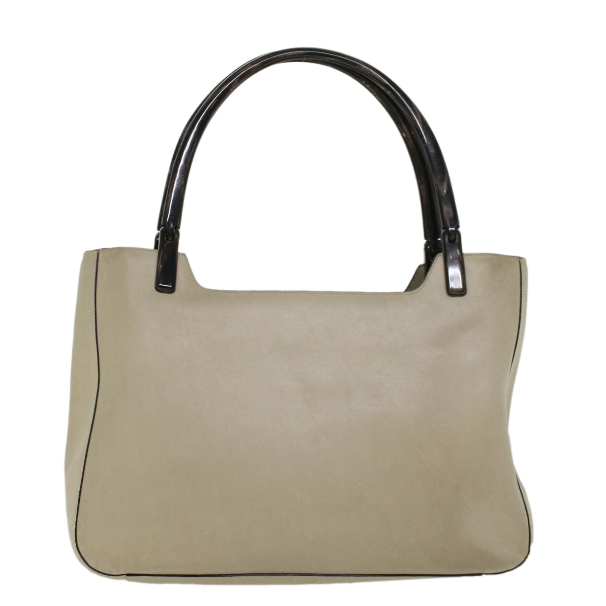 PRADA Shoulder Bag Leather Gray Auth cl555 - 0
