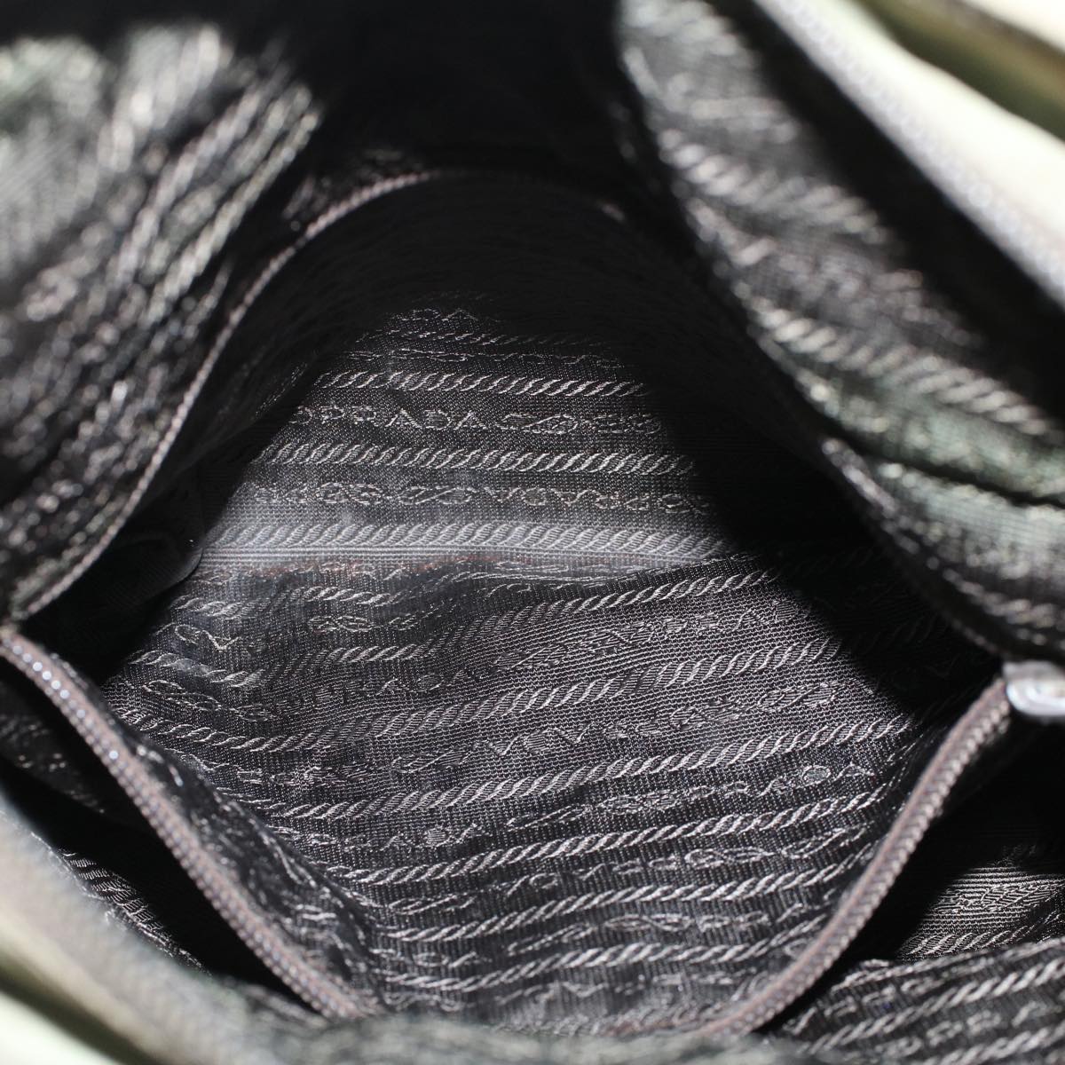 PRADA Shoulder Bag Nylon Khaki Auth cl556