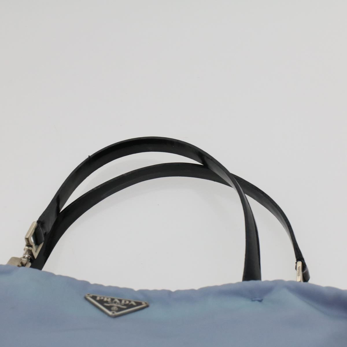 PRADA Hand Bag Nylon Light Blue Auth cl559