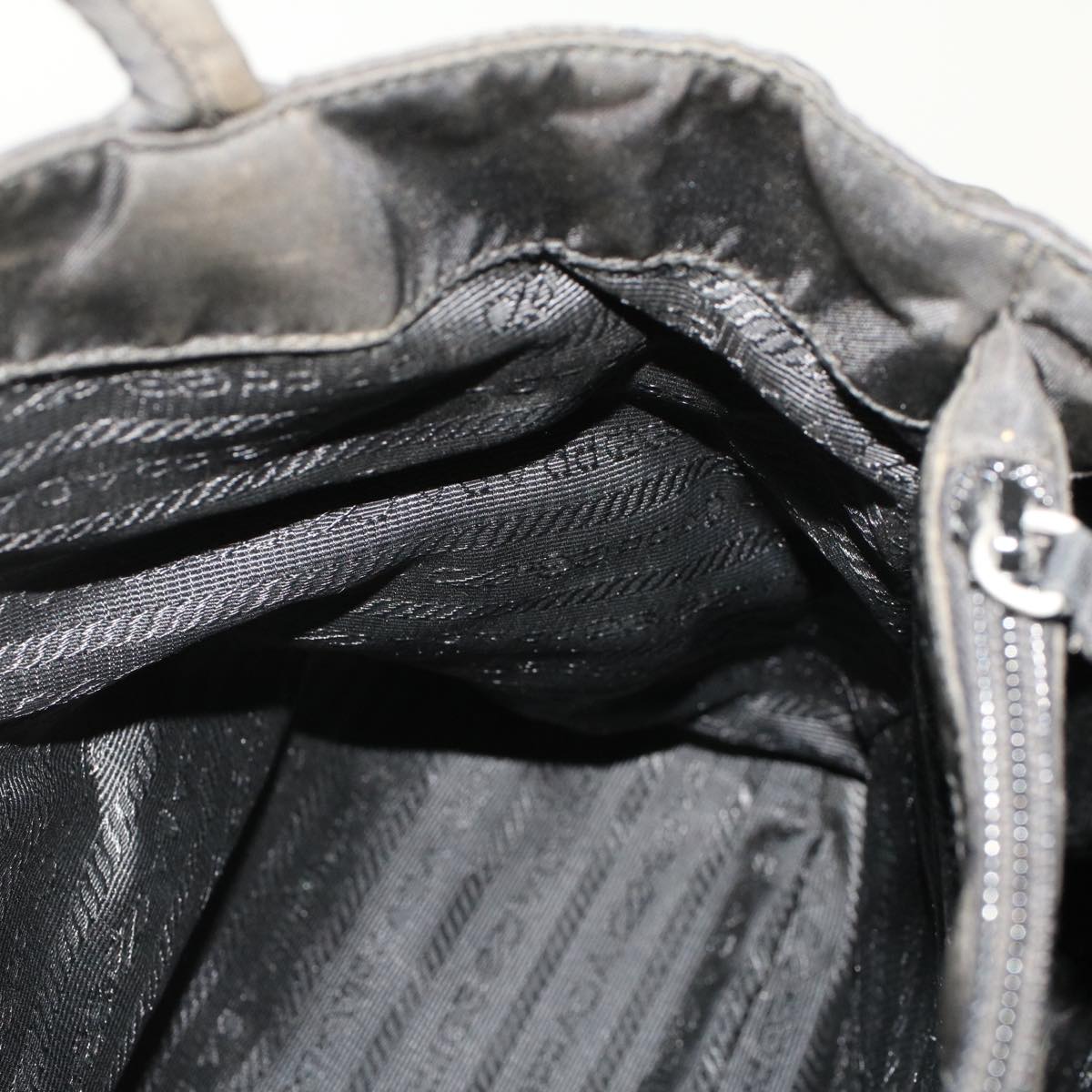 PRADA Hand Bag Nylon Black Auth cl565