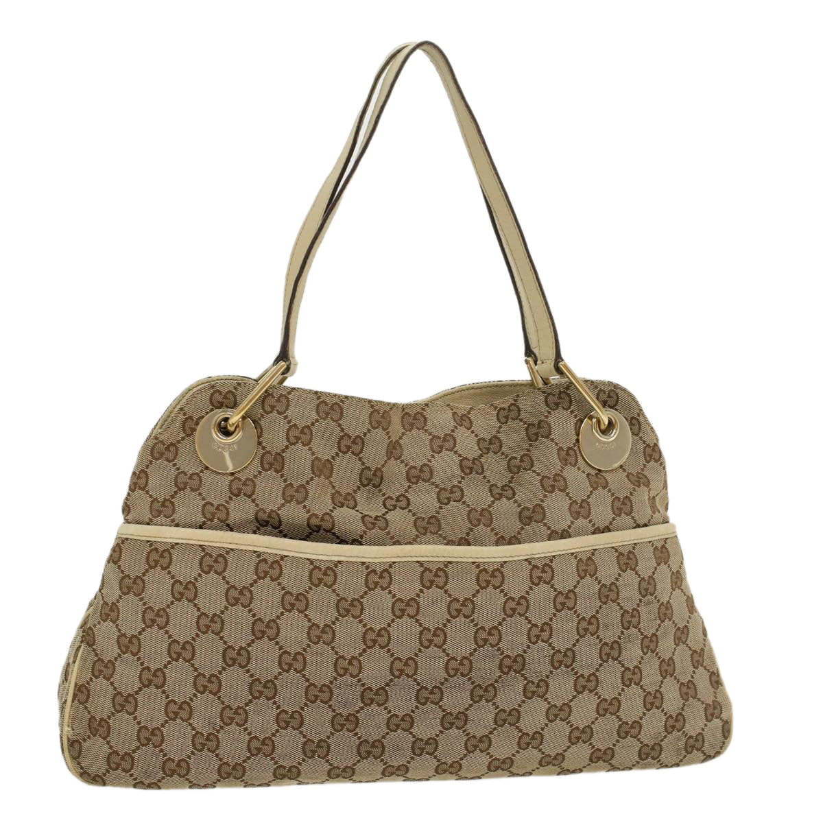 GUCCI GG Canvas Shoulder Bag Beige White 121023 Auth cl571