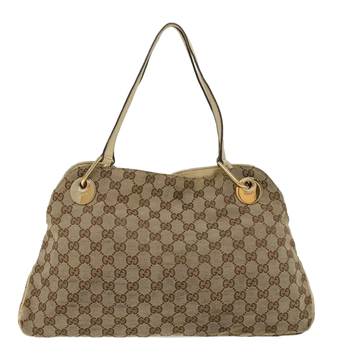 GUCCI GG Canvas Shoulder Bag Beige White 121023 Auth cl571