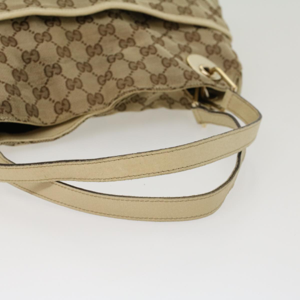 GUCCI GG Canvas Shoulder Bag Beige White 121023 Auth cl571