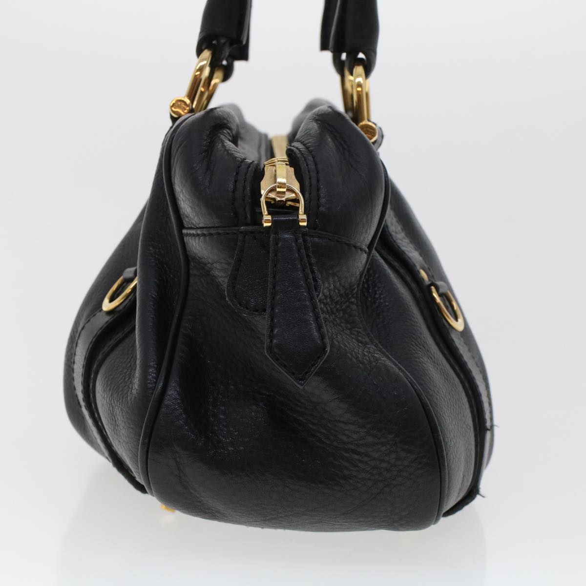 BURBERRY Shoulder Bag Leather Black Auth cl572