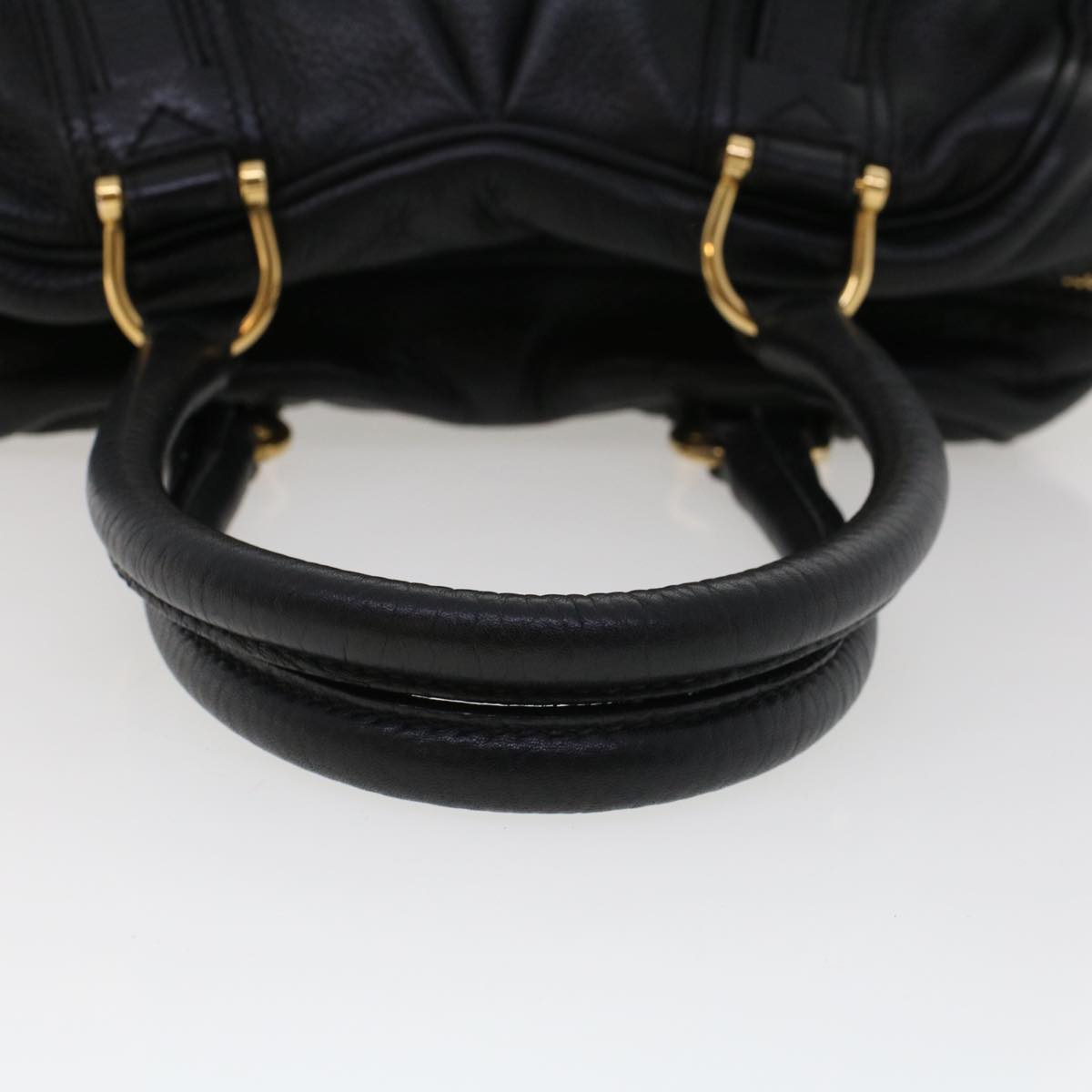 BURBERRY Shoulder Bag Leather Black Auth cl572