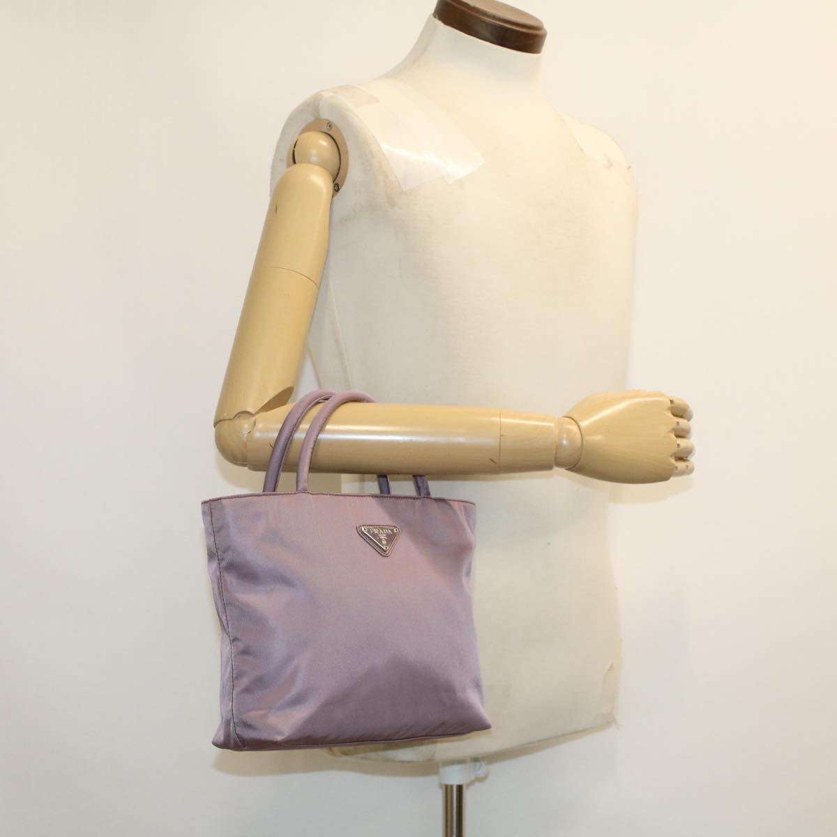 PRADA Hand Bag Nylon Purple Auth cl574