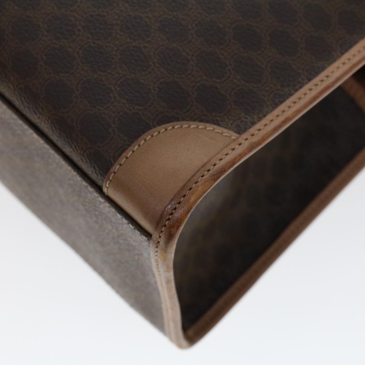 CELINE Macadam Canvas Hand Bag PVC Leather Brown Auth cl579