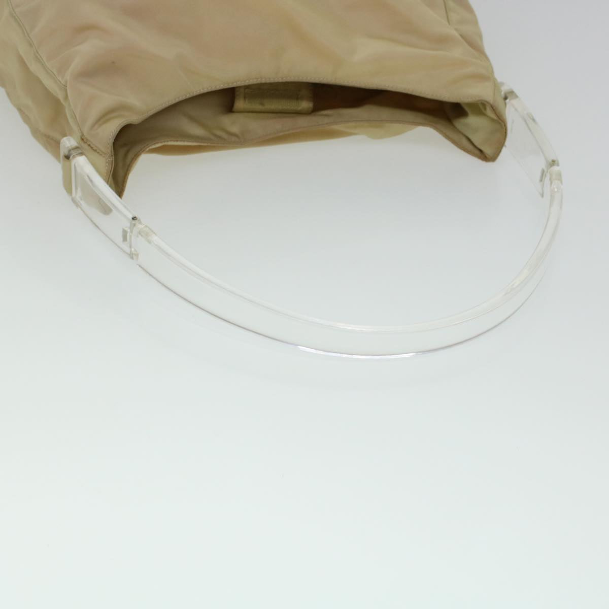 PRADA Shoulder Bag Nylon Beige Auth cl581