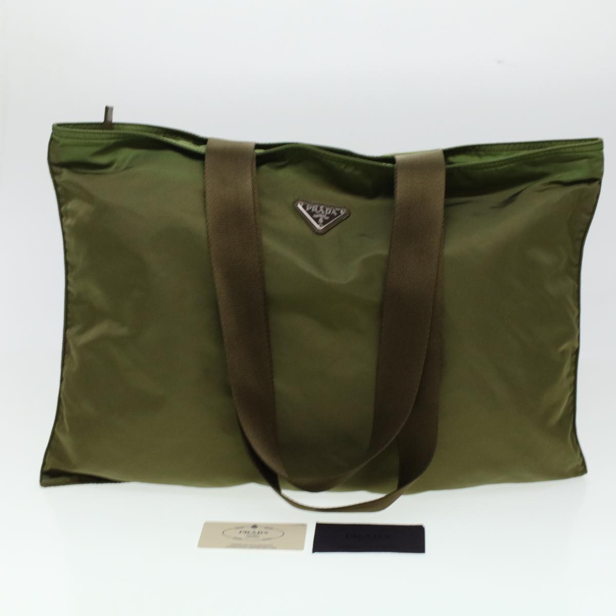 PRADA Shoulder Bag Nylon Khaki Auth cl582