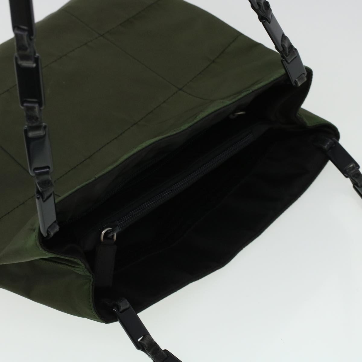 PRADA Shoulder Bag Nylon Green Auth cl588