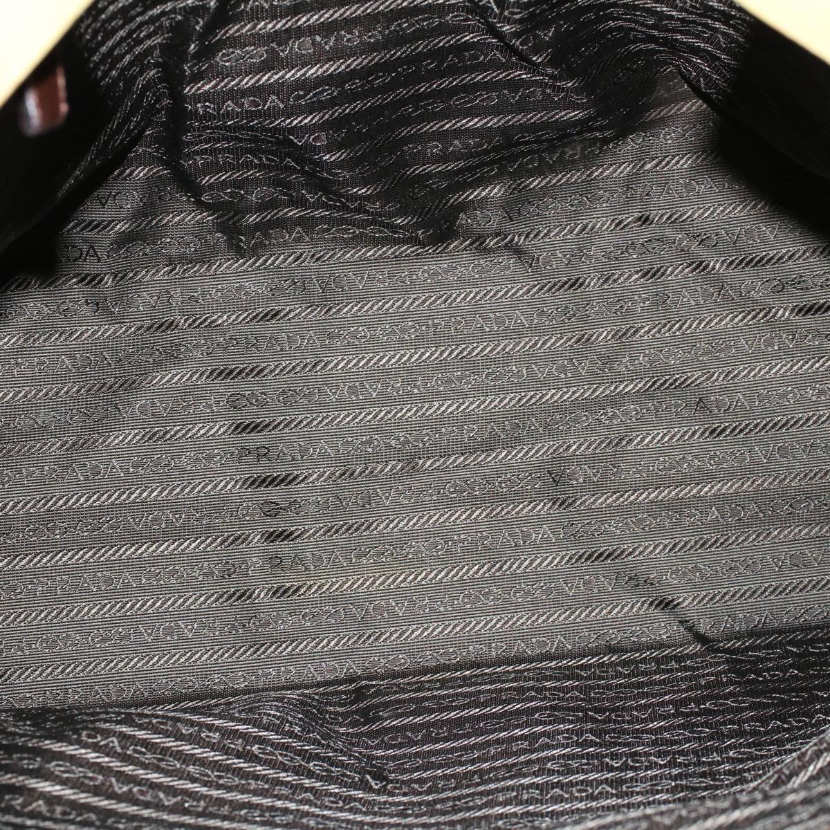 PRADA Tote Bag Leather Beige Auth cl621