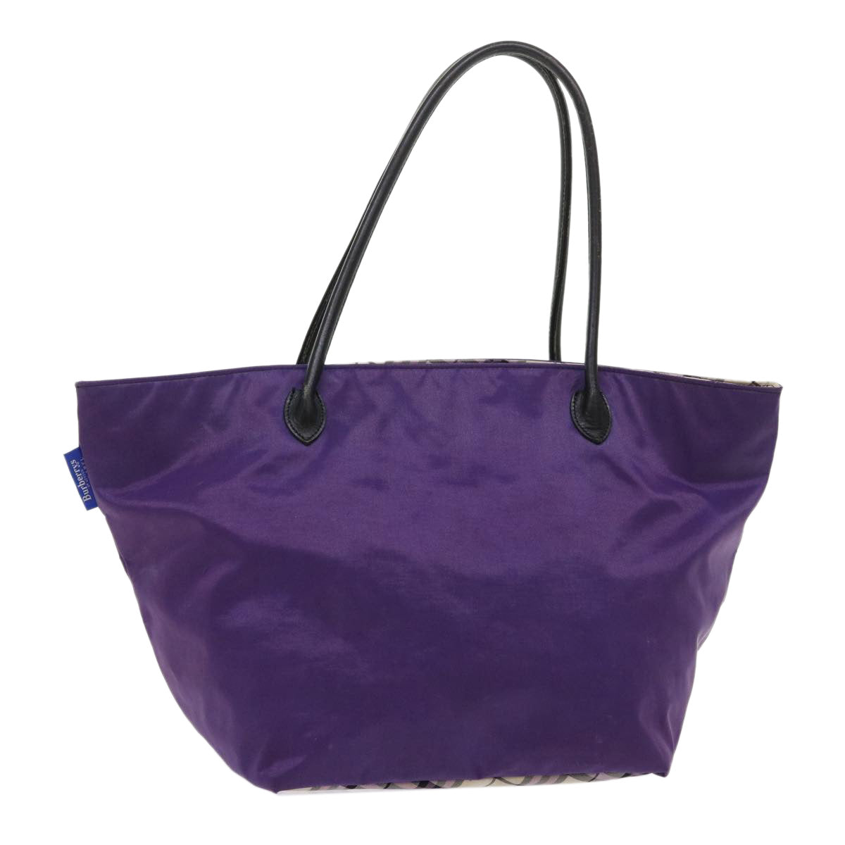 Burberrys Nova Check Tote Bag Nylon Purple Auth cl623