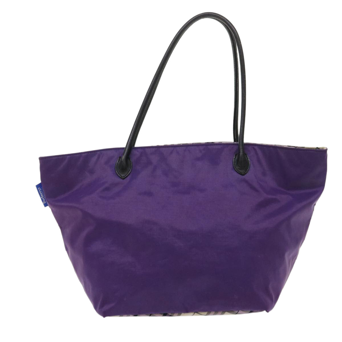 Burberrys Nova Check Tote Bag Nylon Purple Auth cl623