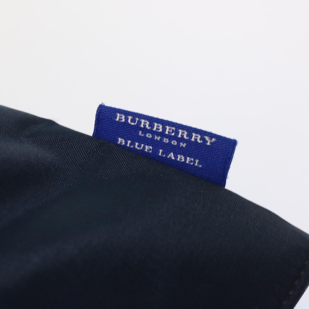 BURBERRY Nova Check Blue Label Tote Bag Nylon Navy Auth cl626