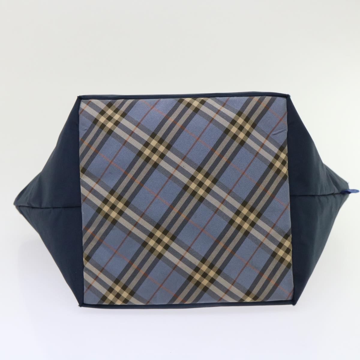 BURBERRY Nova Check Blue Label Tote Bag Nylon Navy Auth cl626