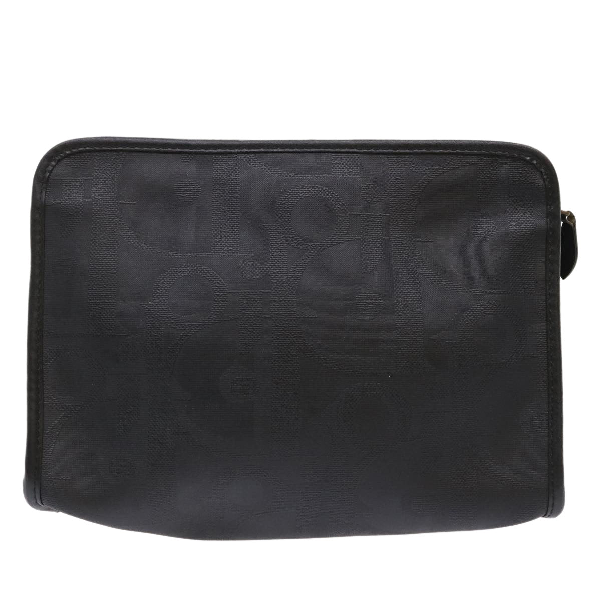 Christian Dior Trotter Canvas Clutch Bag Black Auth cl630 - 0