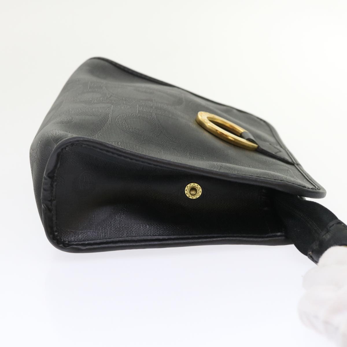 Christian Dior Trotter Canvas Clutch Bag Black Auth cl630