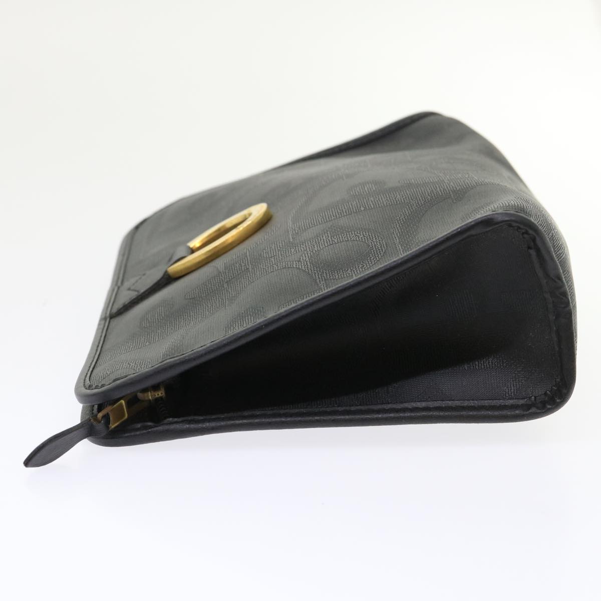 Christian Dior Trotter Canvas Clutch Bag Black Auth cl630