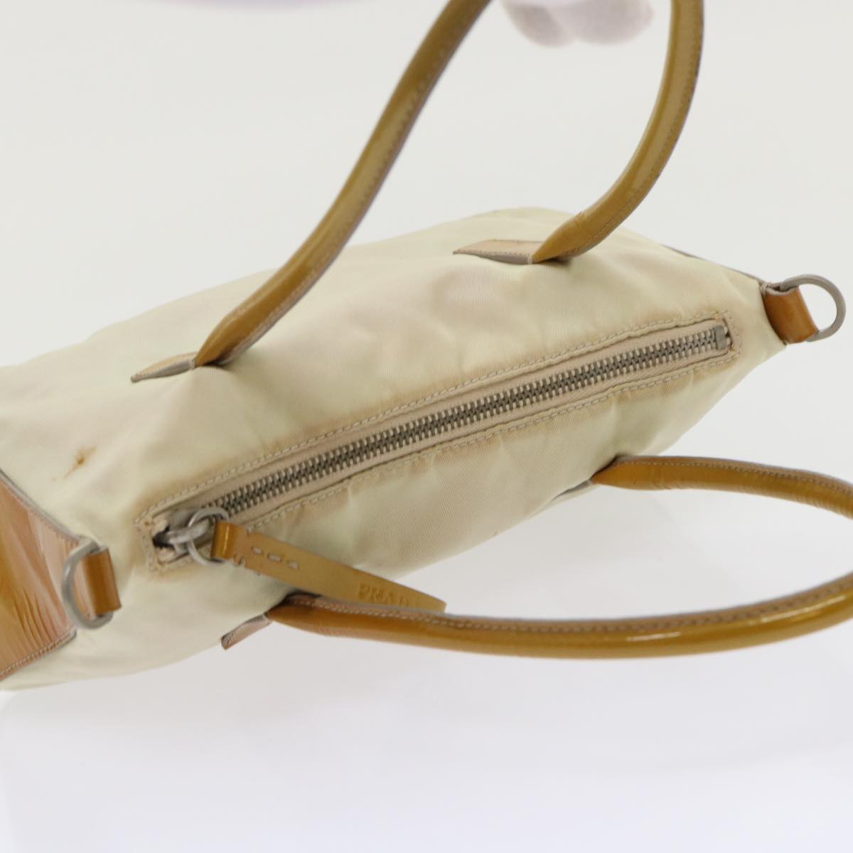 PRADA Hand Bag Nylon 2way Shoulder Bag Beige Auth cl637