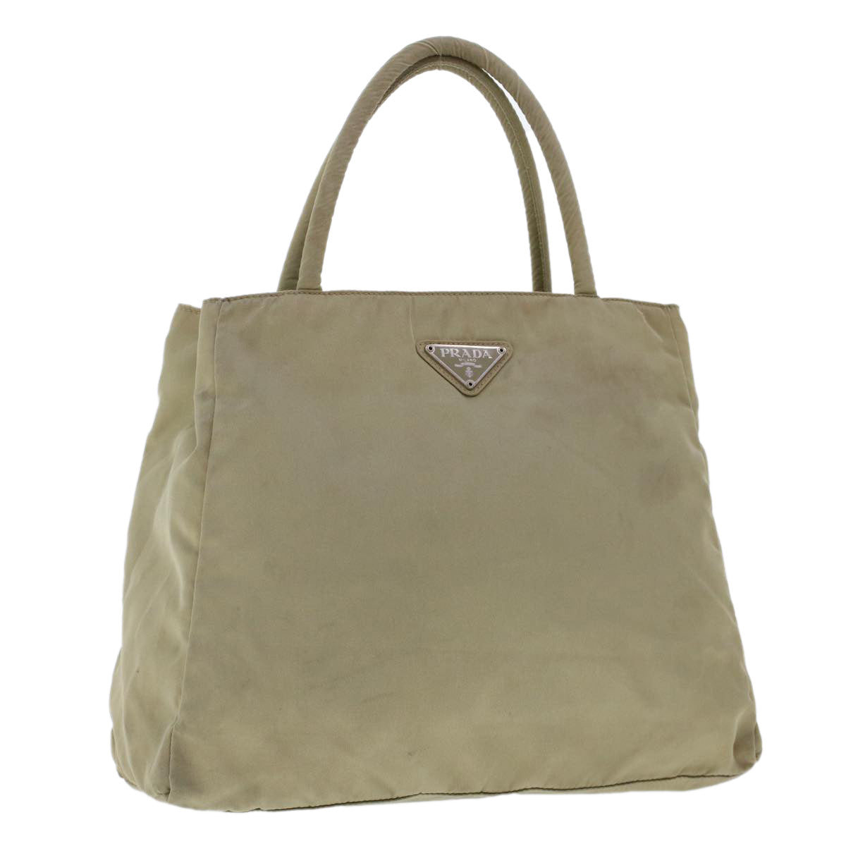 PRADA Hand Bag Nylon Khaki Auth cl650