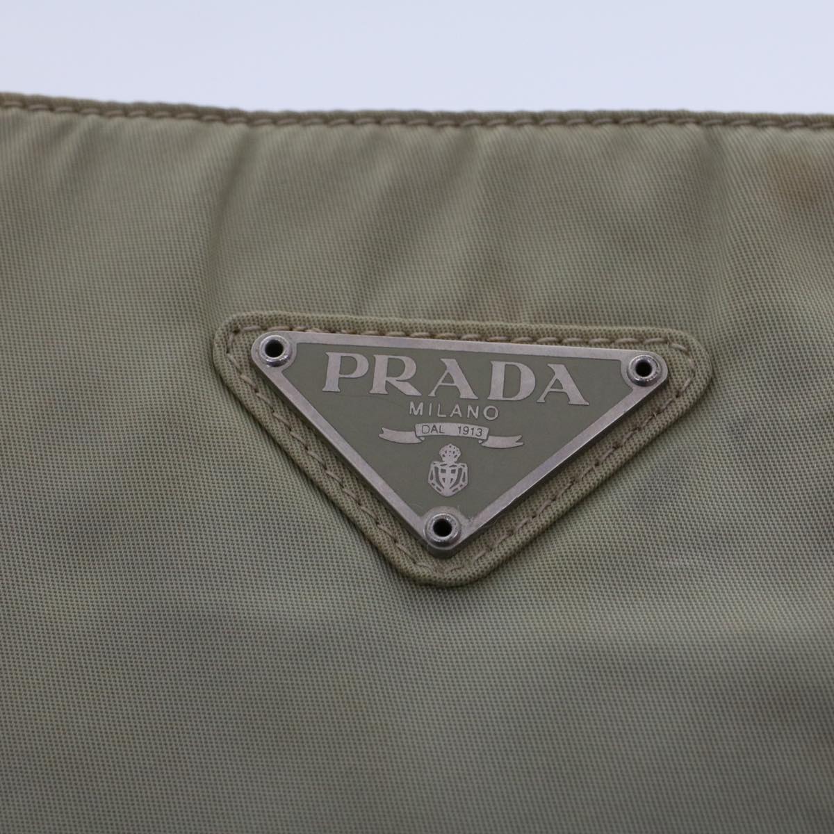 PRADA Hand Bag Nylon Khaki Auth cl650