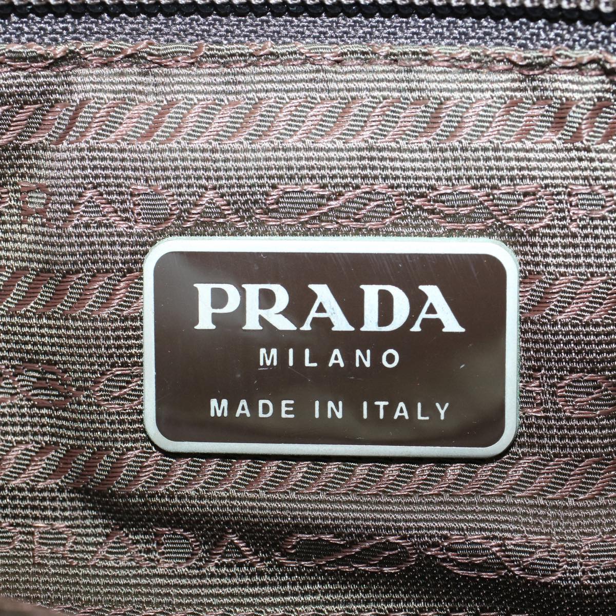 PRADA Hand Bag Nylon Khaki Auth cl650