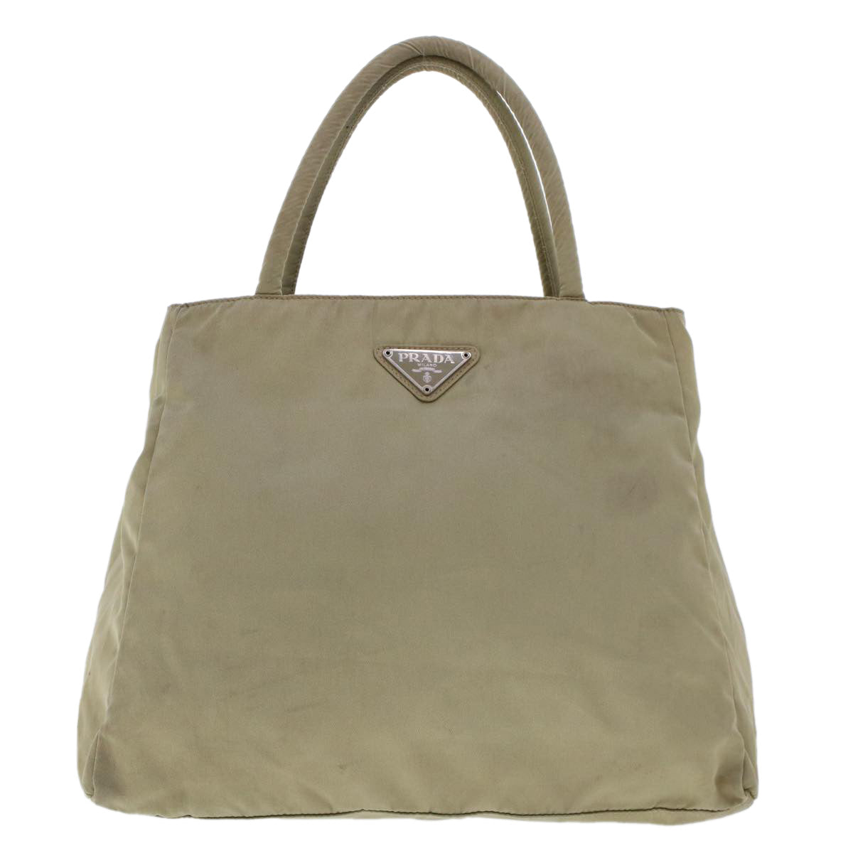 PRADA Hand Bag Nylon Khaki Auth cl650