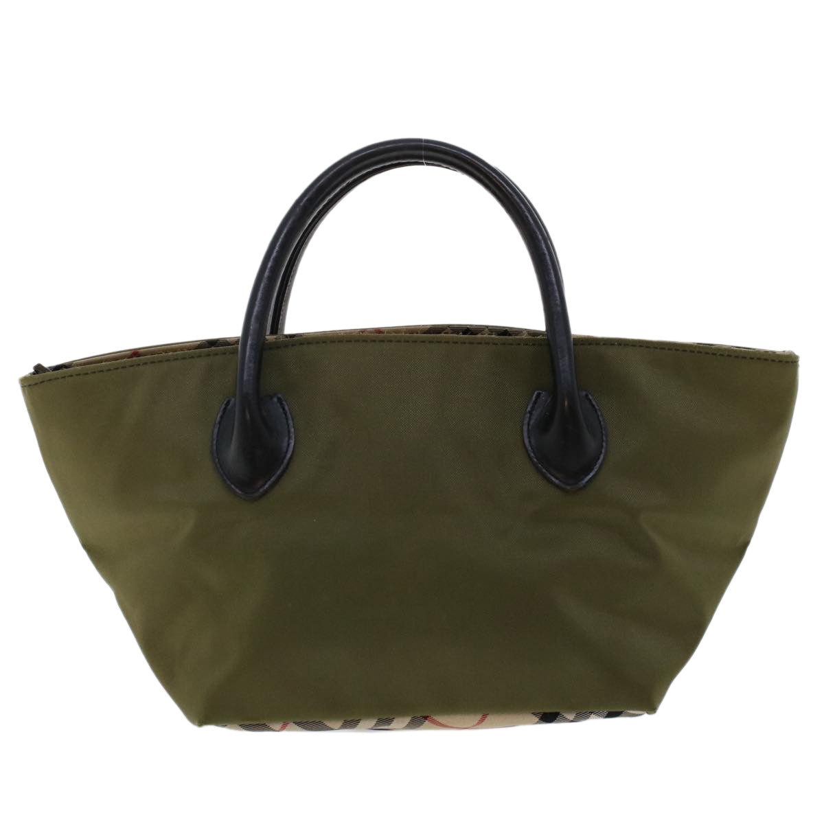Burberrys Hand Bag Nylon Khaki Auth cl651 - 0