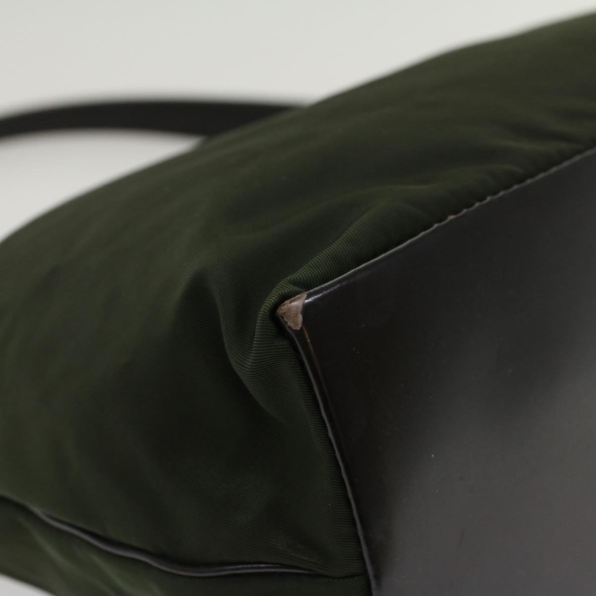 PRADA Shoulder Bag Nylon Green Auth cl655