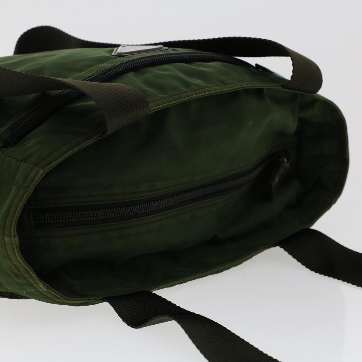 PRADA Shoulder Bag Nylon Green Auth cl666