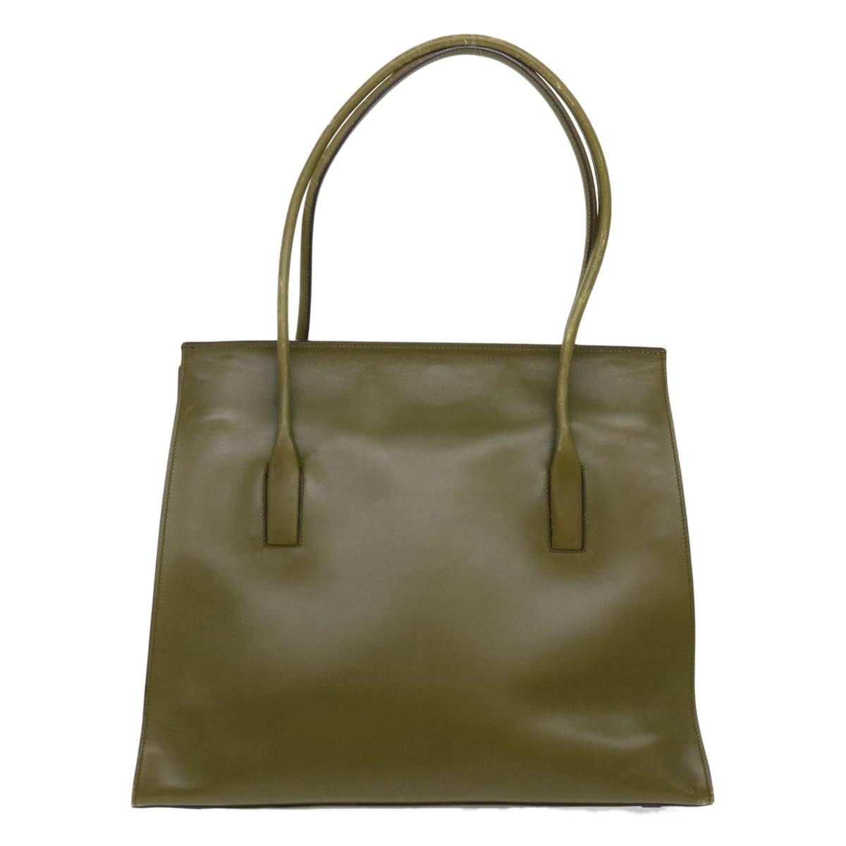 PRADA Shoulder Bag Leather Khaki Auth cl683 - 0