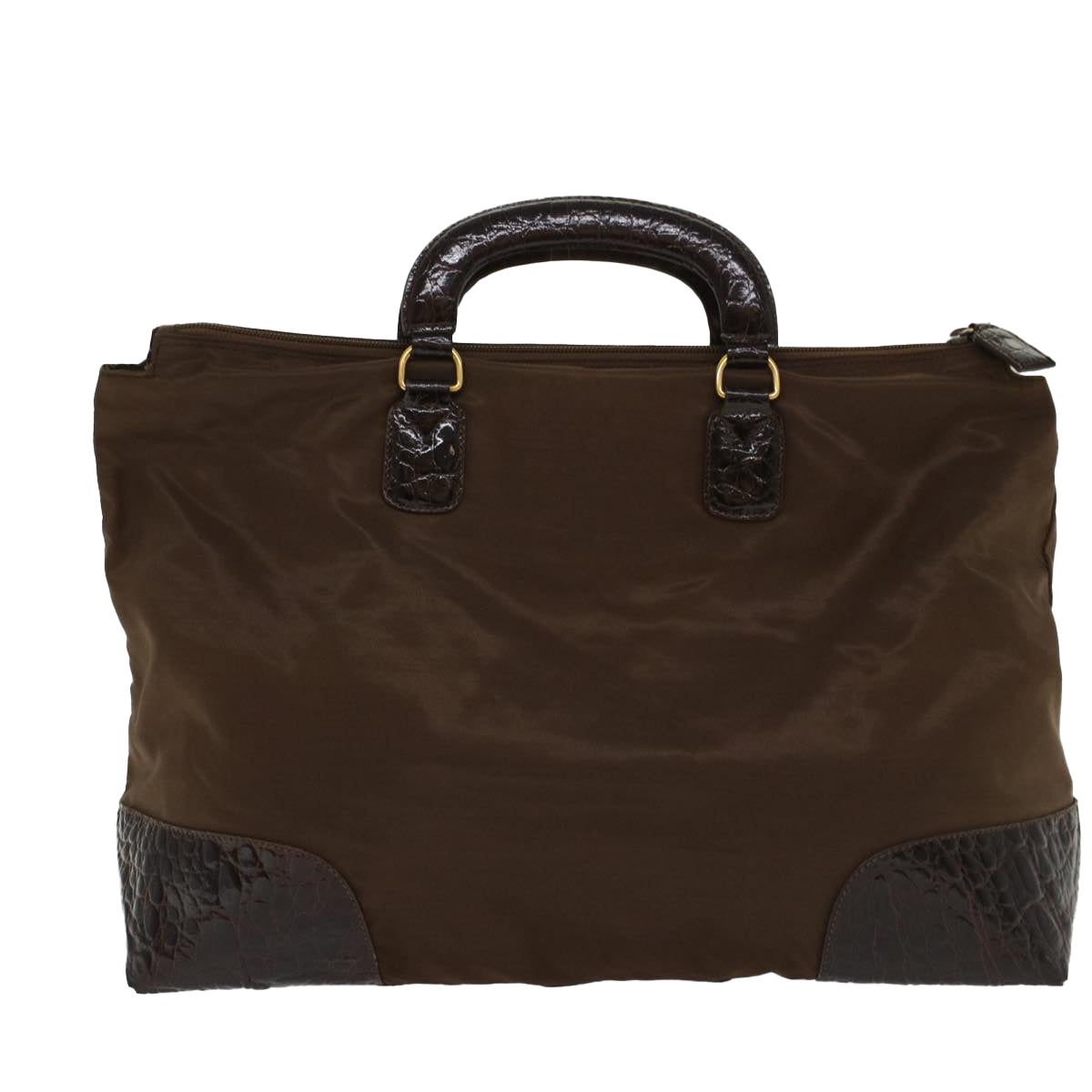 PRADA Hand Bag Nylon Brown Auth cl687 - 0