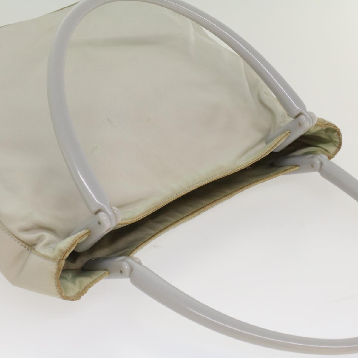 PRADA Shoulder Bag Nylon White Auth cl689