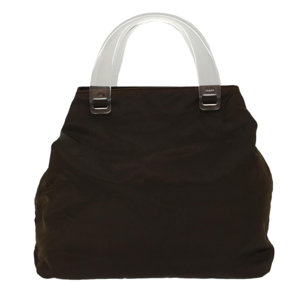 PRADA Hand Bag Nylon Brown Auth cl692