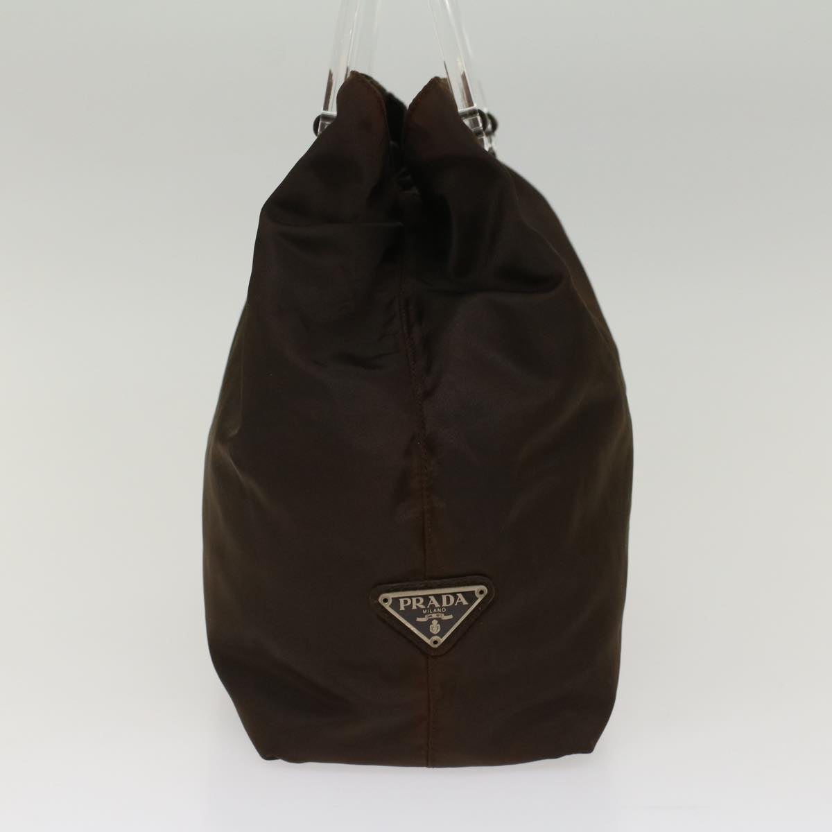 PRADA Hand Bag Nylon Brown Auth cl692