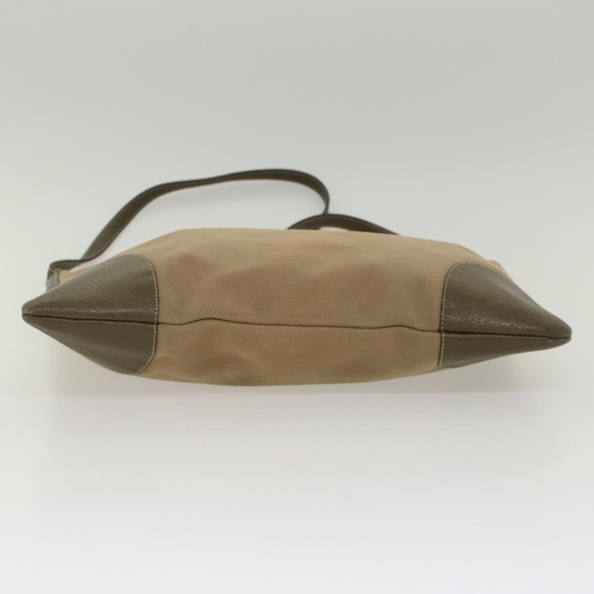 PRADA Shoulder Bag Canvas Leather Beige Auth cl696