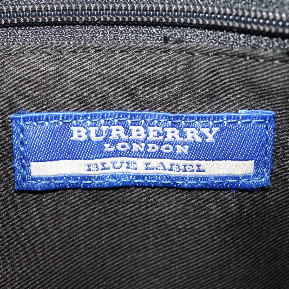 BURBERRY Nova Check Blue Label Hand Bag Nylon Red Auth cl697